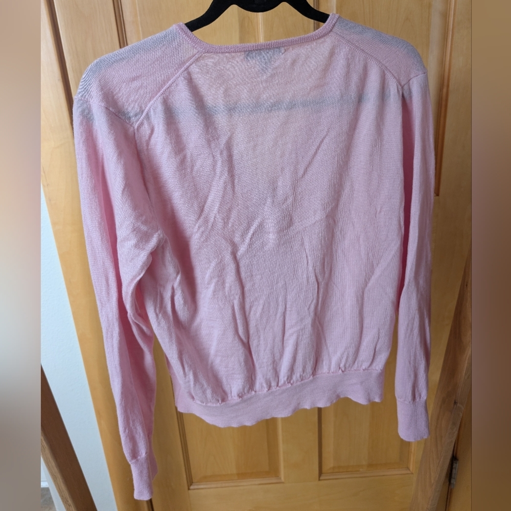 J. Crew Soft Pink V-Neck Sweater with Tie - Picture 5 of 5